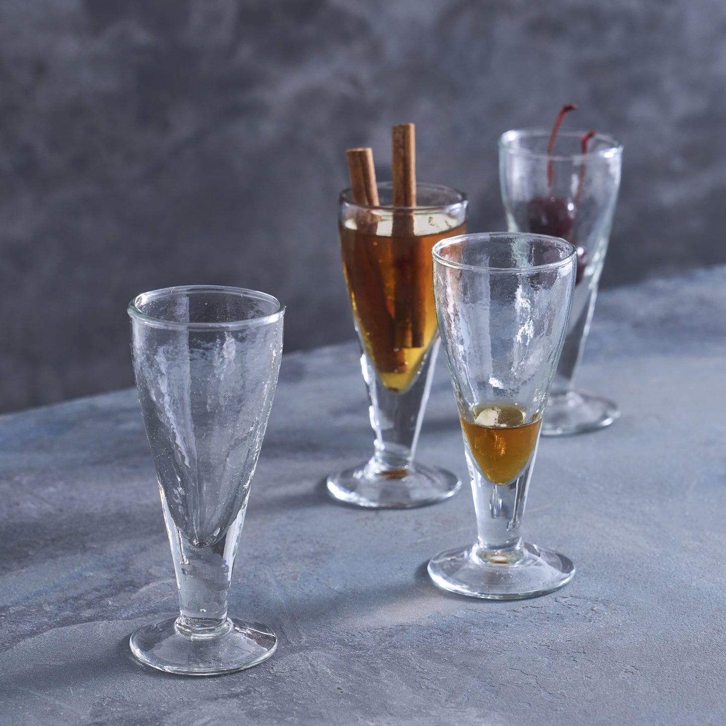 Pebbled Footed Aperitif Glasses - Set of 4