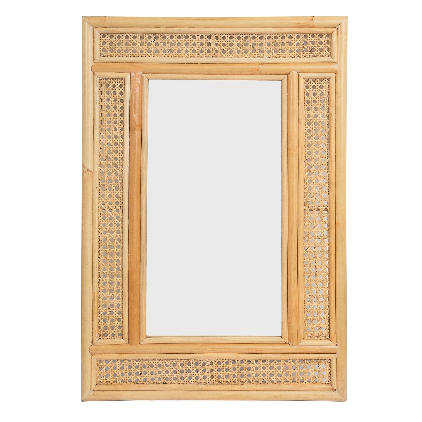 Rattan Rectangular Wall Mirror Natural