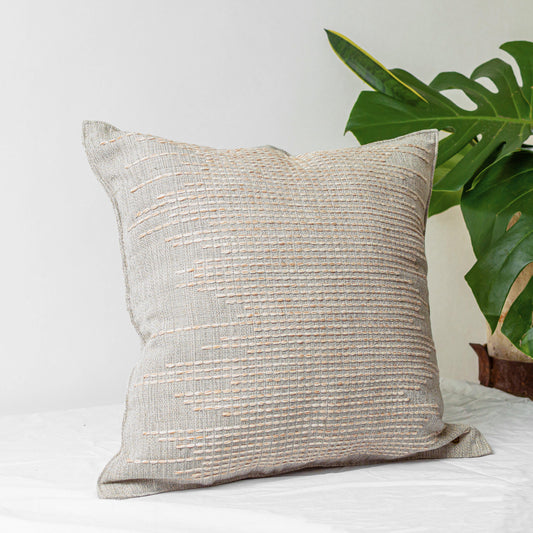 Meander Pillow Cover - Grey w/ Bone and Cocoa